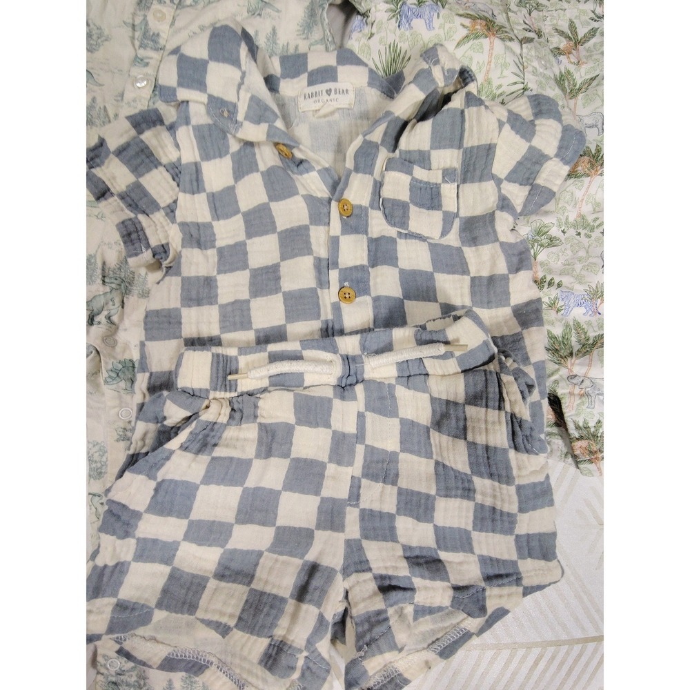 Janie and‎ Jack Rabbit + Bear Baby Boy Bundle Romper Set 12-18M Dinosaur Safari - Picture 2 of 8